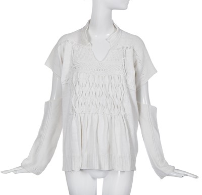 Lot 334 - A John Galliano white knitted wool jumper, 'Fallen Angels' collection, Spring-Summer 1986