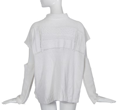 Lot 334 - A John Galliano white knitted wool jumper, 'Fallen Angels' collection, Spring-Summer 1986