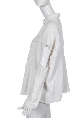 Lot 334 - A John Galliano white knitted wool jumper, 'Fallen Angels' collection, Spring-Summer 1986