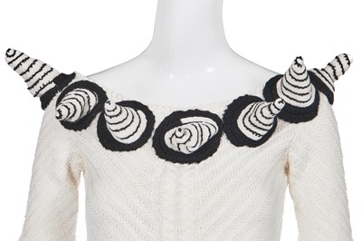 Lot 222 - A John Galliano black and white knitted cotton top, Spring-Summer 1990