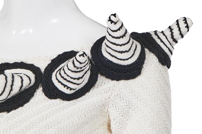 Lot 222 - A John Galliano black and white knitted cotton top, Spring-Summer 1990