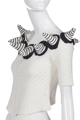 Lot 222 - A John Galliano black and white knitted cotton top, Spring-Summer 1990