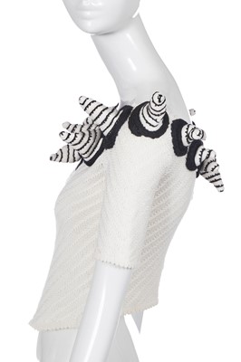 Lot 222 - A John Galliano black and white knitted cotton top, Spring-Summer 1990