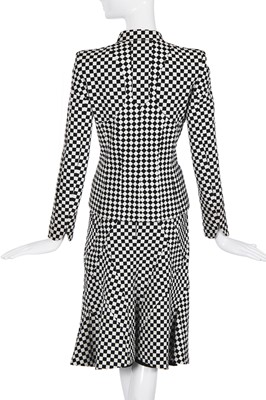 Lot 300 - An Alexander McQueen black and white check wool and cotton blend suit, 'Scanners' collection, Autumn-Winter 2003-04