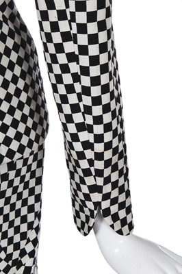 Lot 300 - An Alexander McQueen black and white check wool and cotton blend suit, 'Scanners' collection, Autumn-Winter 2003-04