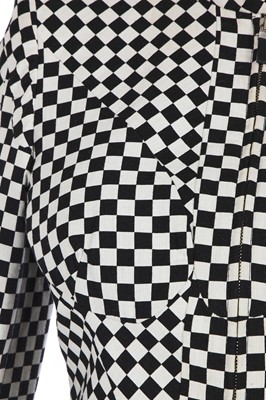 Lot 300 - An Alexander McQueen black and white check wool and cotton blend suit, 'Scanners' collection, Autumn-Winter 2003-04