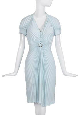 Lot 308 - A Thierry Mugler ice-blue pleated dress, probably Spring-Summer 1994