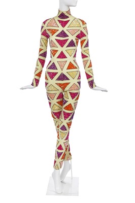 Lot 301 - A rare Givenchy haute couture by Alexander McQueen sequined harlequin jumpsuit, 'The French Village' collection, Spring-Summer 1999