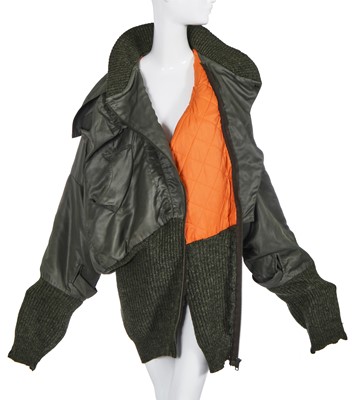 Lot 250 - A Vivienne Westwood 'Clint Eastwood' army green bomber jacket, late 1980s-1990s