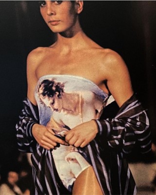 Lot 241 - Two Vivienne Westwood printed lycra swimsuits, 'Cut, Slash & Pull' collection, Spring-Summer 1991