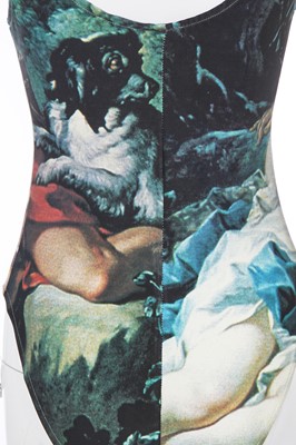 Lot 241 - Two Vivienne Westwood printed lycra swimsuits, 'Cut, Slash & Pull' collection, Spring-Summer 1991
