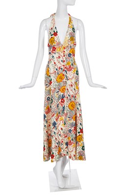 Lot 370 - An Ossie Clark/Celia Birtwell for Radley 'Delaware' print moss crêpe dress, 1972