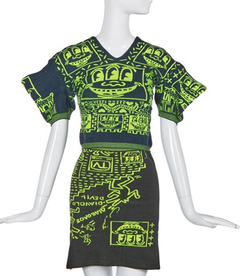 Lot 365 - A Westwood/McLaren Keith Haring knitted ensemble, 'Witches' collection, Autumn-Winter 1983-84