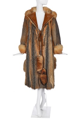 Lot 318 - A Bill Gibb for Philip Hockley fox fur and suede coat, circa 1972