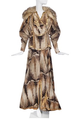 Lot 317 - A Bill Gibb faux fur, fox fur and snakeskin ensemble, Autumn-Winter 1972