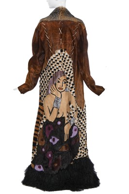 Lot 312 - A Jean-Louis Scherrer by Stéphane Rolland intarsia fur coat, probably Autumn-Winter 2002-03