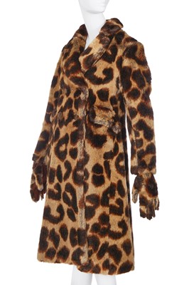 Lot 170 - A Vivienne Westwood faux-leopard coat and gloves, 'Dressing Up, collection, Autumn Winter 1991-92