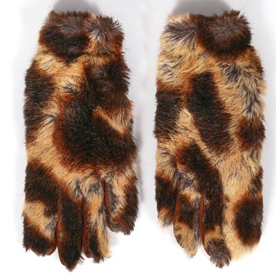 Lot 170 - A Vivienne Westwood faux-leopard coat and gloves, 'Dressing Up, collection, Autumn Winter 1991-92