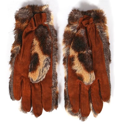 Lot 170 - A Vivienne Westwood faux-leopard coat and gloves, 'Dressing Up, collection, Autumn Winter 1991-92