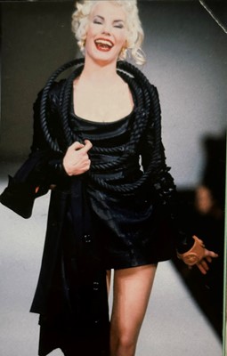 Lot 172 - A rare Vivienne Westwood slashed leather mini dress, 'Dressing Up' collection, Autumn-Winter 1991-92