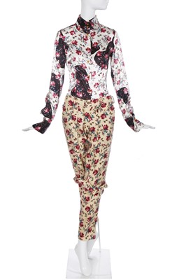 Lot 174 - A Vivienne Westwood floral print two-piece ensemble, probably 'Vive La Cocotte' collection, Autumn-Winter 1995-96