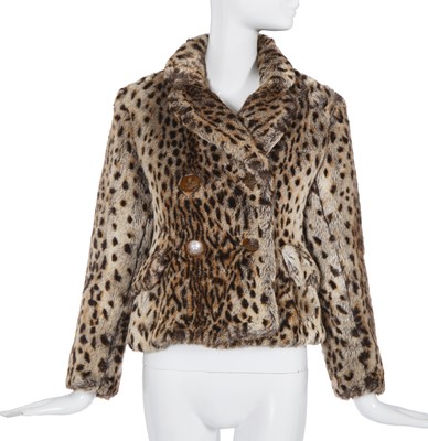 Lot 358 - A Vivienne Westwood faux-leopard jacket and bag, 'Voyage to Cythera' collection, Autumn-Winter 1989-90