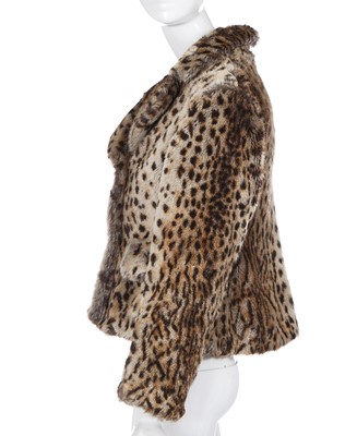 Lot 358 - A Vivienne Westwood faux-leopard jacket and bag, 'Voyage to Cythera' collection, Autumn-Winter 1989-90