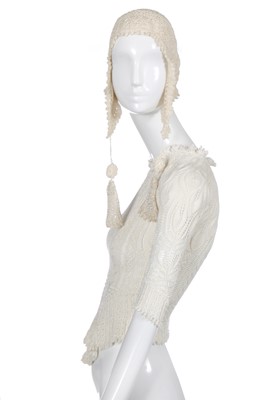 Lot 177 - A Vivienne Westwood tasselled ivory knitted ensemble, 'Cafe Society' collection, Spring-Summer 1994
