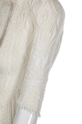 Lot 177 - A Vivienne Westwood tasselled ivory knitted ensemble, 'Cafe Society' collection, Spring-Summer 1994