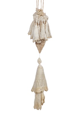 Lot 177 - A Vivienne Westwood tasselled ivory knitted ensemble, 'Cafe Society' collection, Spring-Summer 1994