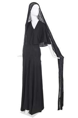 Lot 275 - A John Galliano black bias-cut dress, 'Charles James' collection, Spring-Summer 1989