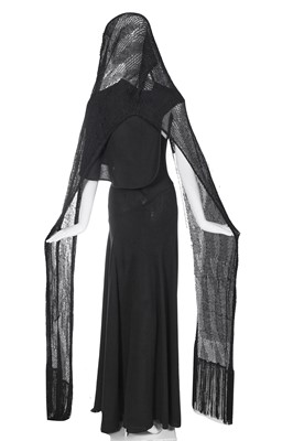Lot 275 - A John Galliano black bias-cut dress, 'Charles James' collection, Spring-Summer 1989