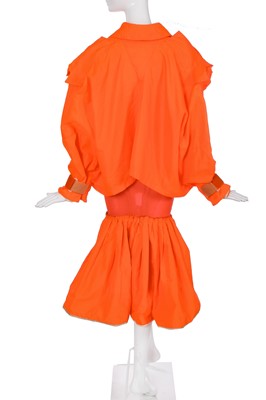 Lot 251 - A rare Vivienne Westwood day-glow orange ensemble, 'Hypnos' collection, Spring-Summer 1984