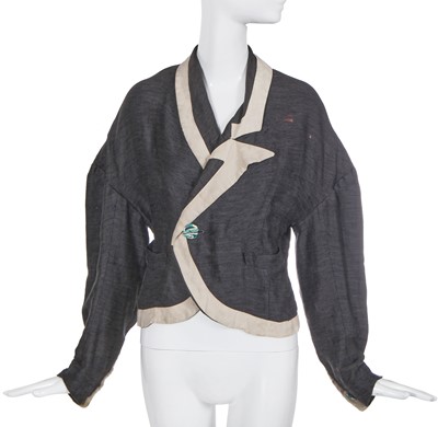 Lot 295 - A rare John Galliano grey wool jacket, 'Fallen Angels' collection, Spring-Summer 1986