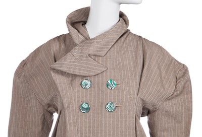 Lot 293 - A fine and rare John Galliano pinstripe coat, 'Fallen Angels' collection, Spring-Summer 1986