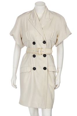 Lot 218 - A John Galliano cream wool-blend dress, Blanche DuBois collection, Spring-Summer 1988