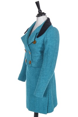 Lot 183 - A Vivienne Westwood blue tweed suit, 'Portrait' collection, Autumn-Winter 1990-91