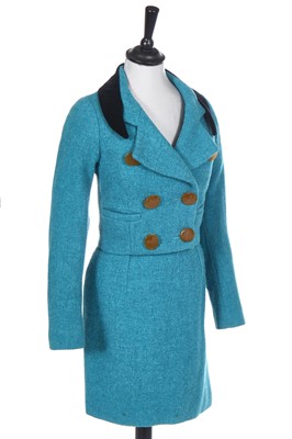 Lot 183 - A Vivienne Westwood blue tweed suit, 'Portrait' collection, Autumn-Winter 1990-91