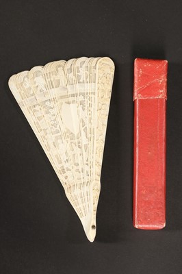 Lot 517 - A carved ivory brise fan, Chinese, circa...