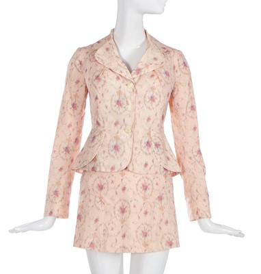 Lot 184 - A Vivienne Westwood pink woven chiné silk/polyester suit, circa 1996