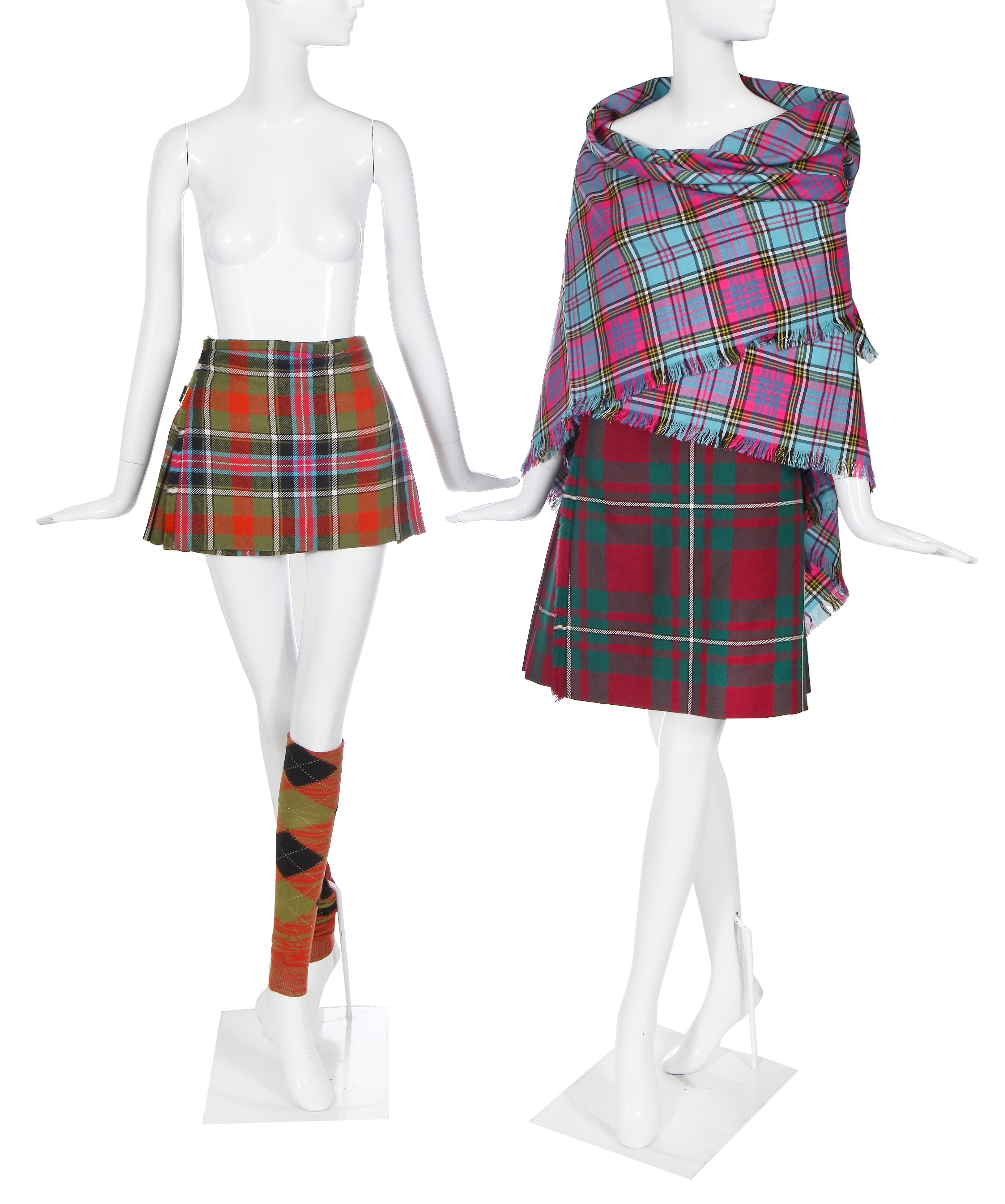 Lot 185 - Two Vivienne Westwood tartan tweed kilts,