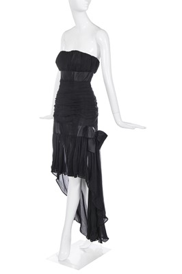 Lot 352 - An Yves Saint Laurent haute couture black chiffon evening dress, circa 1987