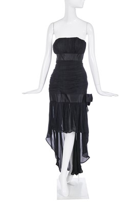Lot 352 - An Yves Saint Laurent haute couture black chiffon evening dress, circa 1987