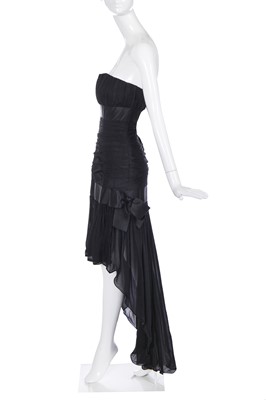 Lot 352 - An Yves Saint Laurent haute couture black chiffon evening dress, circa 1987