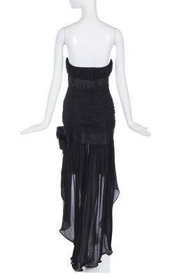 Lot 352 - An Yves Saint Laurent haute couture black chiffon evening dress, circa 1987