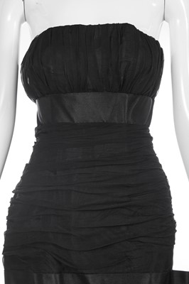 Lot 352 - An Yves Saint Laurent haute couture black chiffon evening dress, circa 1987