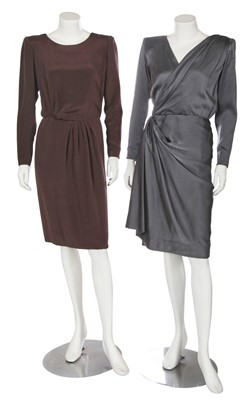 Lot 372 - Two haute couture cocktail dresses by Givenchy and Yves Saint Laurent, 1980s