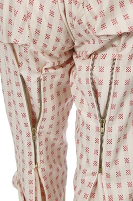 Lot 158 - A pair of Vivienne Westwood cream and red wool bondage trousers, 1990s-2000s