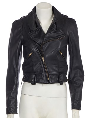 Lot 159 - A Vivienne Westwood black leather biker jacket, probably 'Portrait' collection, Autumn-Winter 1990-91