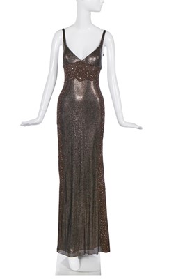 Lot 189 - A fine Gianni Versace brown Oroton dress, Autumn-Winter 1996-97